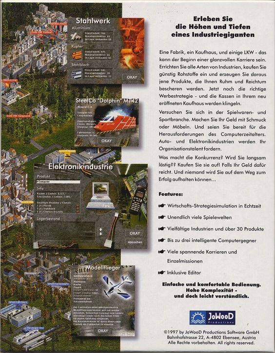 Back Cover for Industry Giant (Windows)