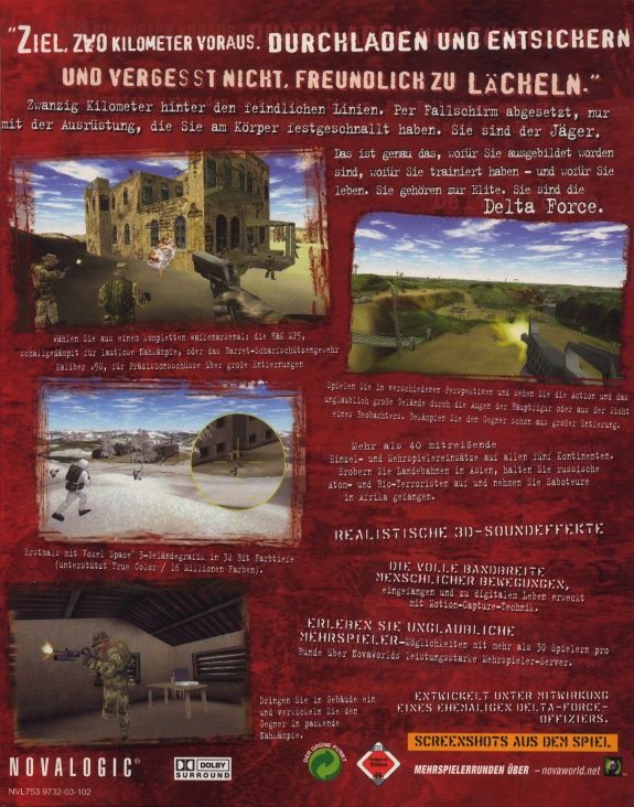 Back Cover for Delta Force (Windows)