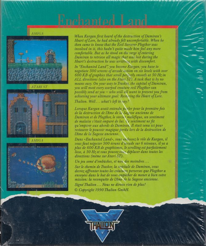 Back Cover for Enchanted Land (Amiga)