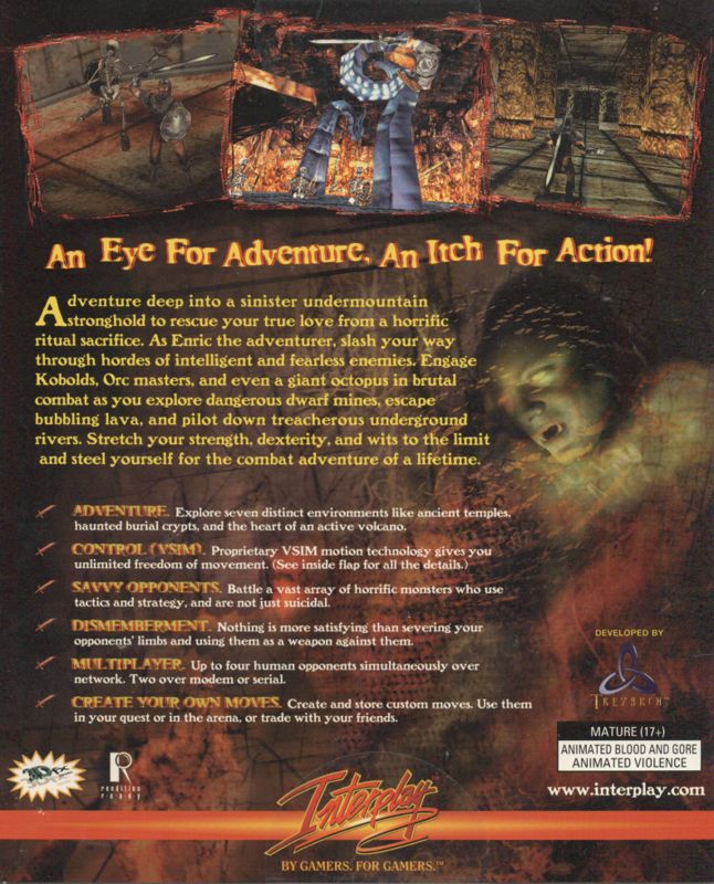 Back Cover for Die by the Sword (Windows)