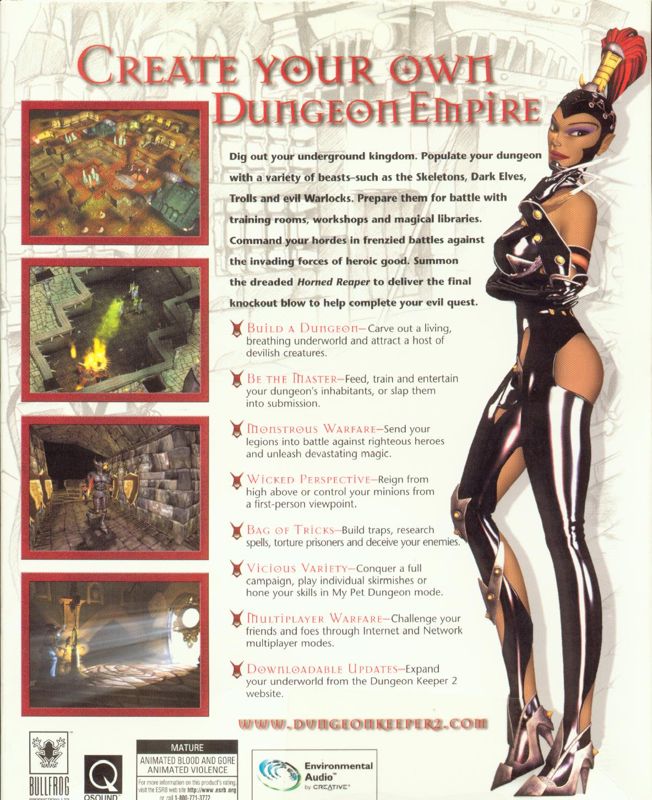 Back Cover for Dungeon Keeper 2 (Windows)