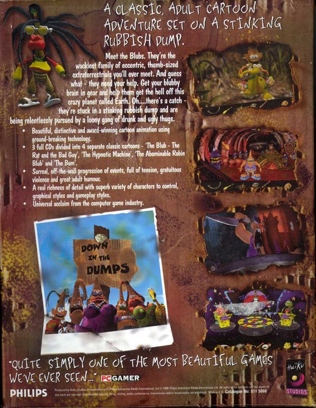 Back Cover for Down in the Dumps (DOS)