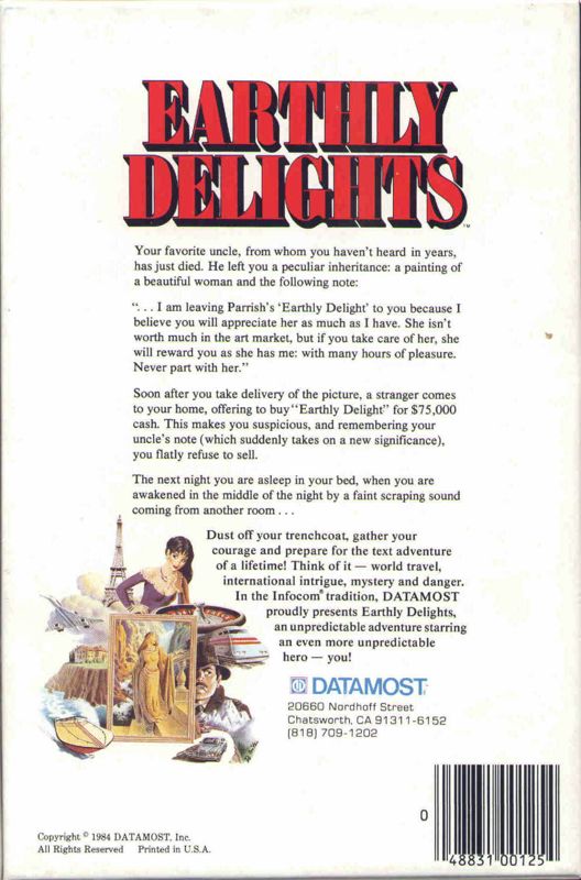 Back Cover for Earthly Delights (PC Booter)