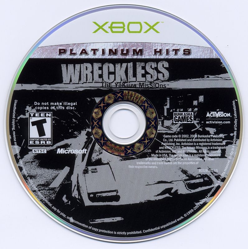 Media for Wreckless: The Yakuza Missions (Xbox) (Platinum Hits Version)