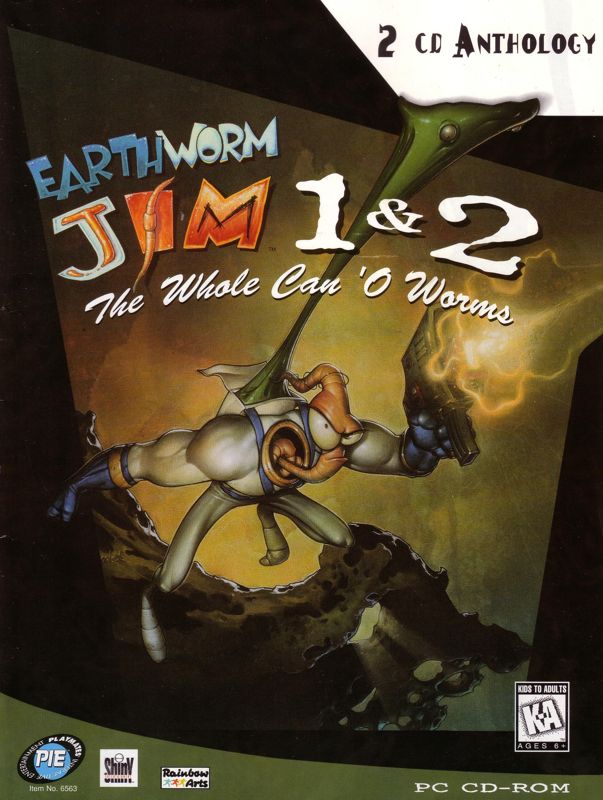 Front Cover for Earthworm Jim 1 & 2: The Whole Can 'O Worms (DOS)