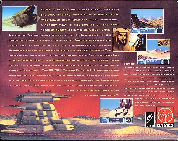 Back Cover for Dune (DOS) (CD-ROM release)