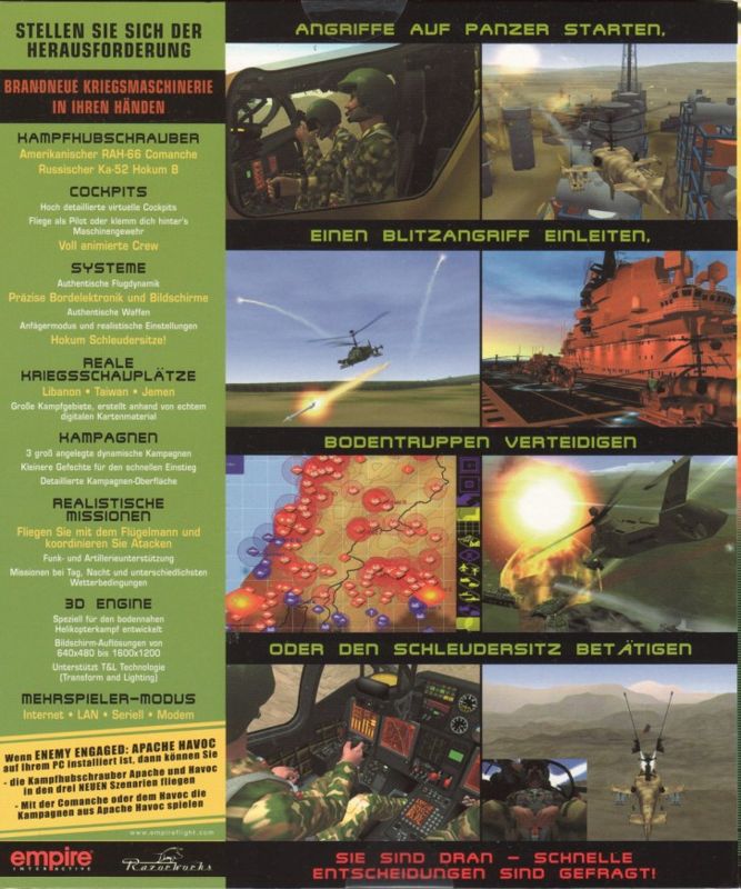 Back Cover for Enemy Engaged: RAH-66 Comanche versus Ka-52 Hokum (Windows) (HammerPreis! release)