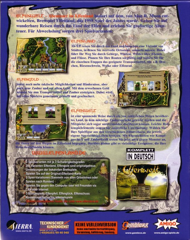 Back Cover for Elfenwelt: Abenteuer im Elfenland (Windows)