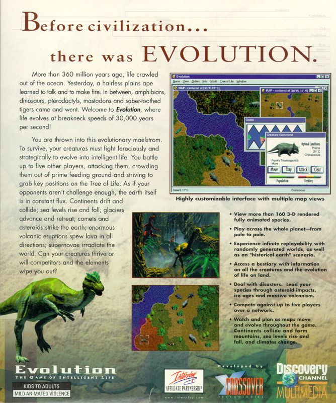 Back Cover for Evolution: The Game of Intelligent Life (Windows)