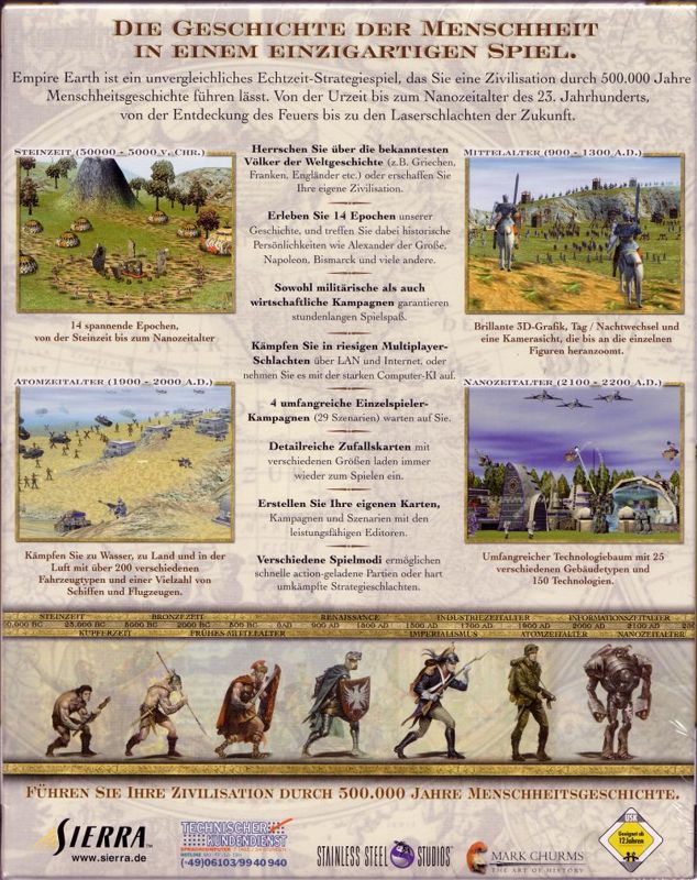 Back Cover for Empire Earth (Windows)