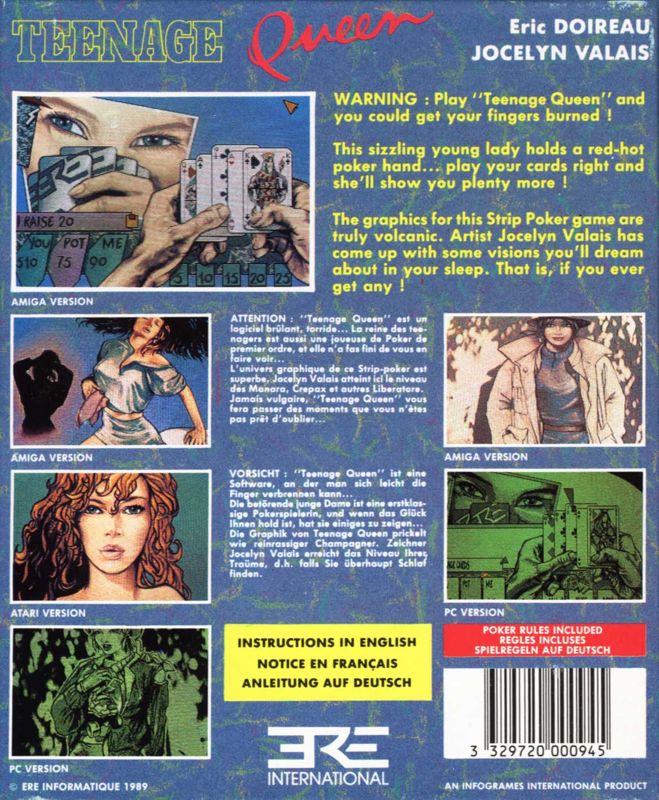 Back Cover for Teenage Queen (DOS)