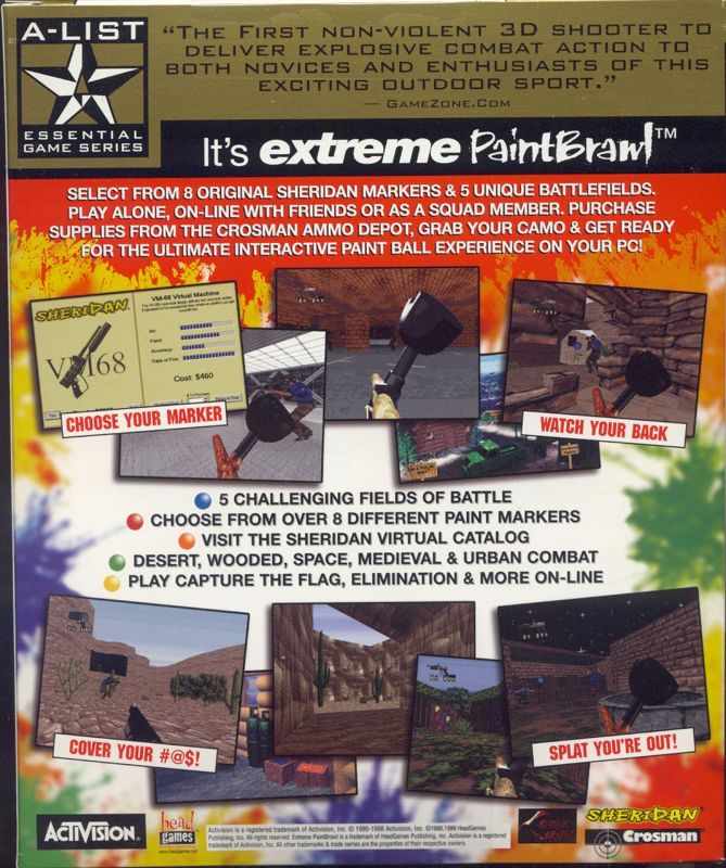 Back Cover for Extreme Paintbrawl (Windows) (A-List Version)