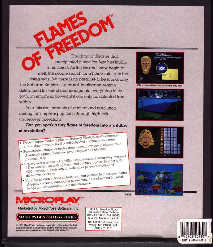 Flames of Freedom cover or packaging material - MobyGames