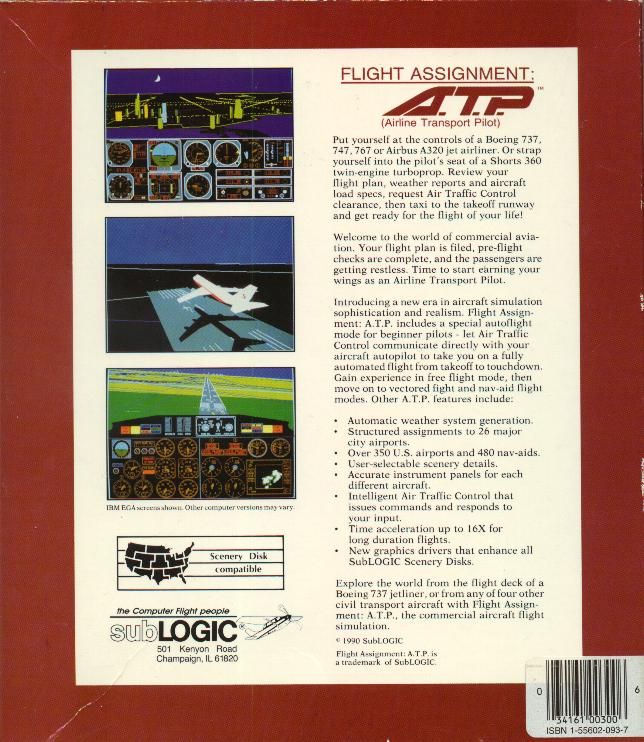 Back Cover for Flight Assignment: Airline Transport Pilot (DOS)