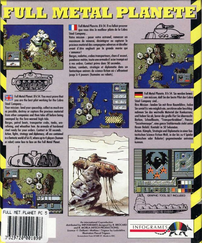 Back Cover for Full Metal Planet (DOS)