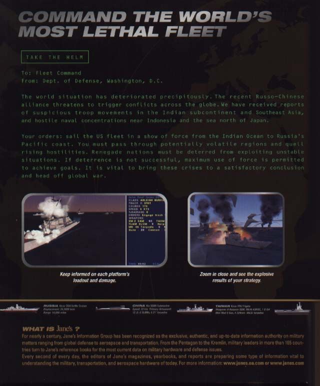 Inside Cover for Jane's Combat Simulations: Fleet Command (Windows): Left Flap