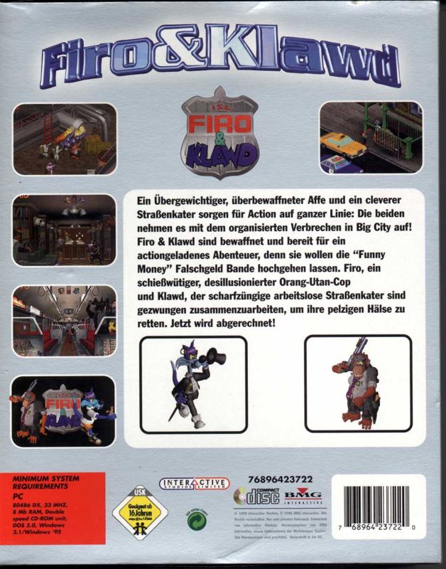 Back Cover for Firo & Klawd (DOS)