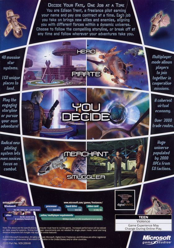 Back Cover for Freelancer (Windows)