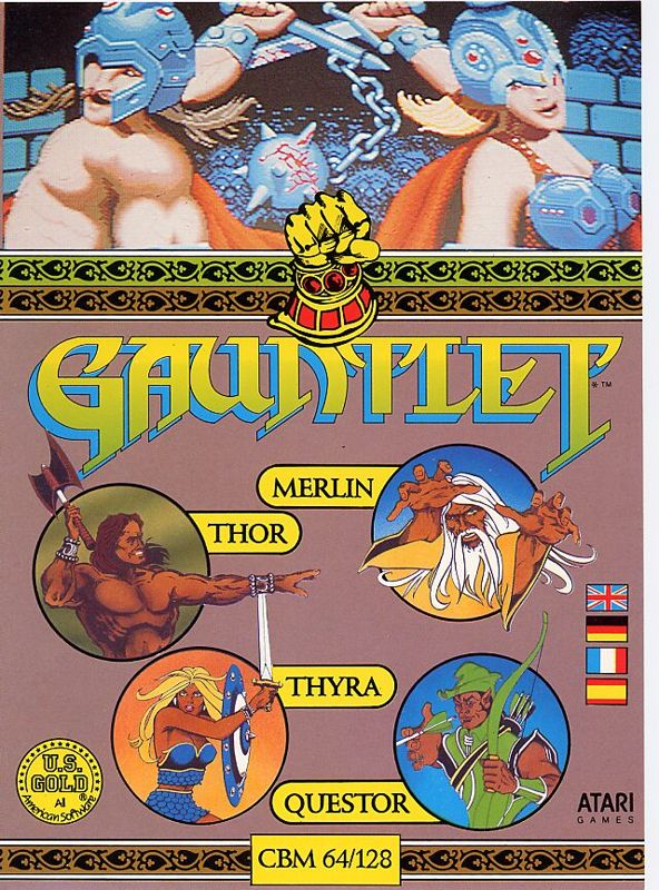 Front Cover for Gauntlet (Commodore 64) (U.S. Gold release in plastic folder, disk)