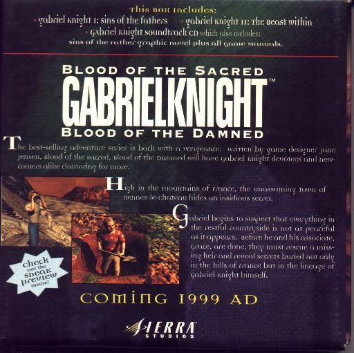 Other for Gabriel Knight Mysteries: Limited Edition (DOS and Windows and Windows 3.x): Jewel Case - Back