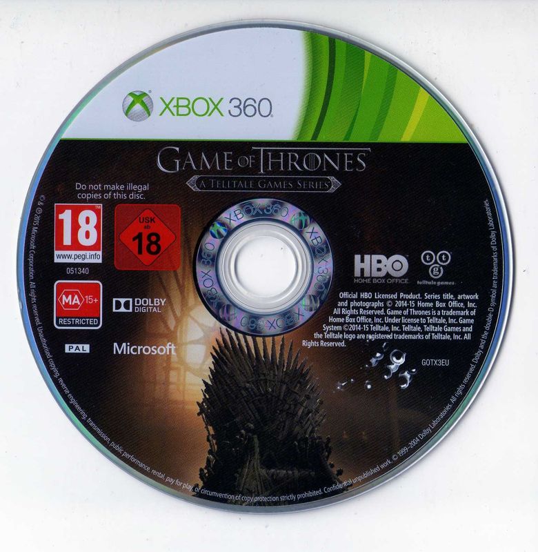 Game of Thrones cover or packaging material MobyGames