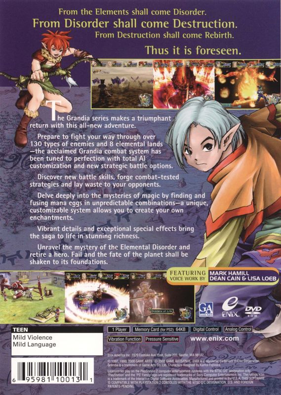 Back Cover for Grandia Xtreme (PlayStation 2)