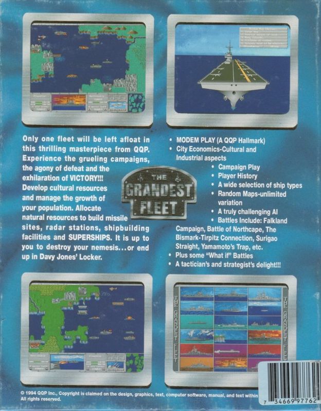 Back Cover for The Grandest Fleet (DOS) (3.5" Floppy release)