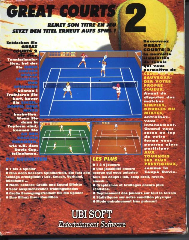 Back Cover for Jimmy Connors Pro Tennis Tour (DOS)