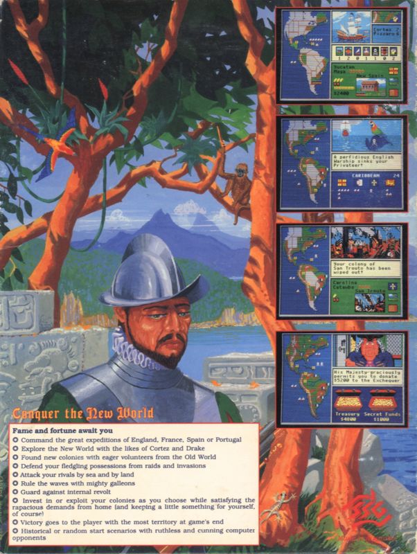 Back Cover for Gold of the Americas: The Conquest of the New World (DOS)