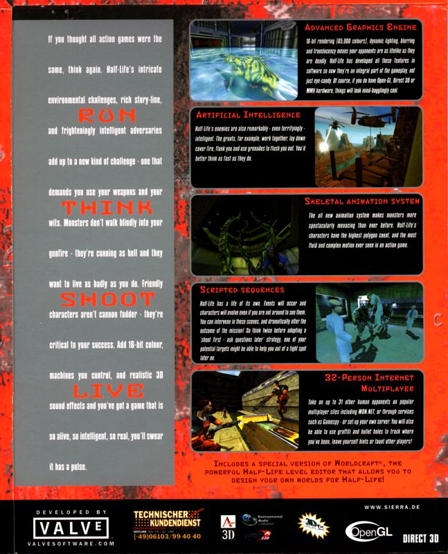 Back Cover for Half-Life (Windows) (English version)
