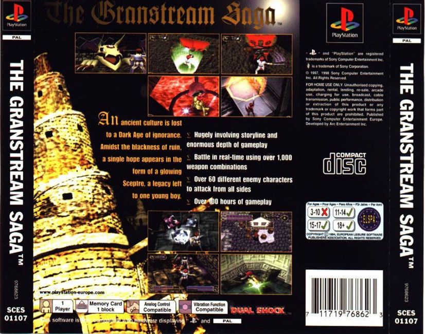 Back Cover for The Granstream Saga (PlayStation)