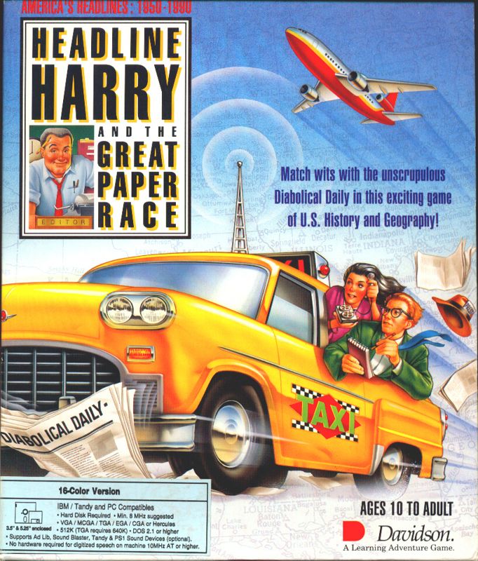 Front Cover for Headline Harry and The Great Paper Race (DOS)