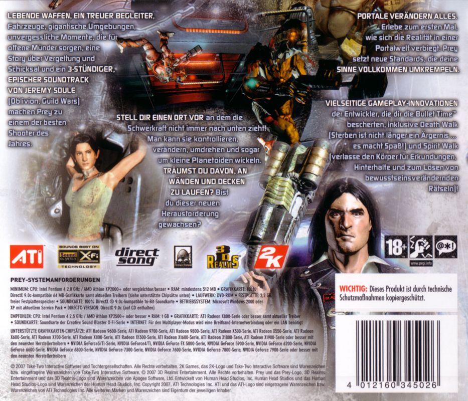 Other for Prey (Windows) (Software Pyramide release): Jewel Case - Back