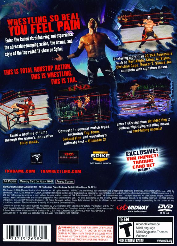 Back Cover for TNA iMPACT! (PlayStation 2)