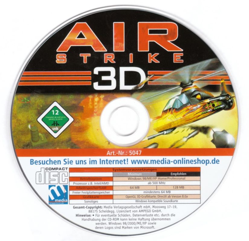 Media for AirStrike 3D: Operation W.A.T. (Windows) (media Verlagsgesellschaft release)