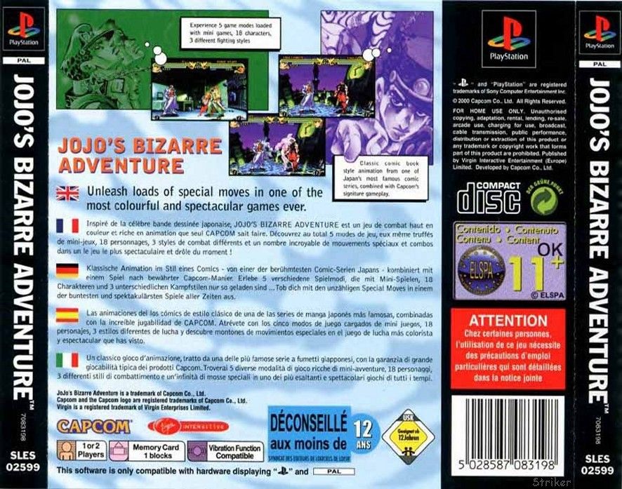 JoJo's Bizarre Adventure PS1 Game For Sale