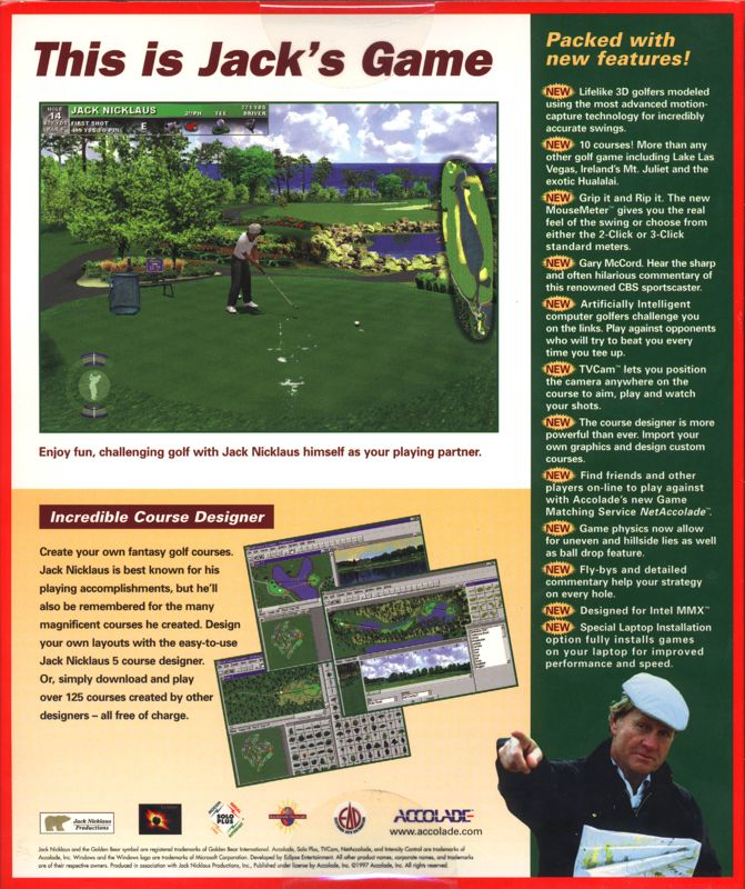 Back Cover for Jack Nicklaus 5 (Windows)