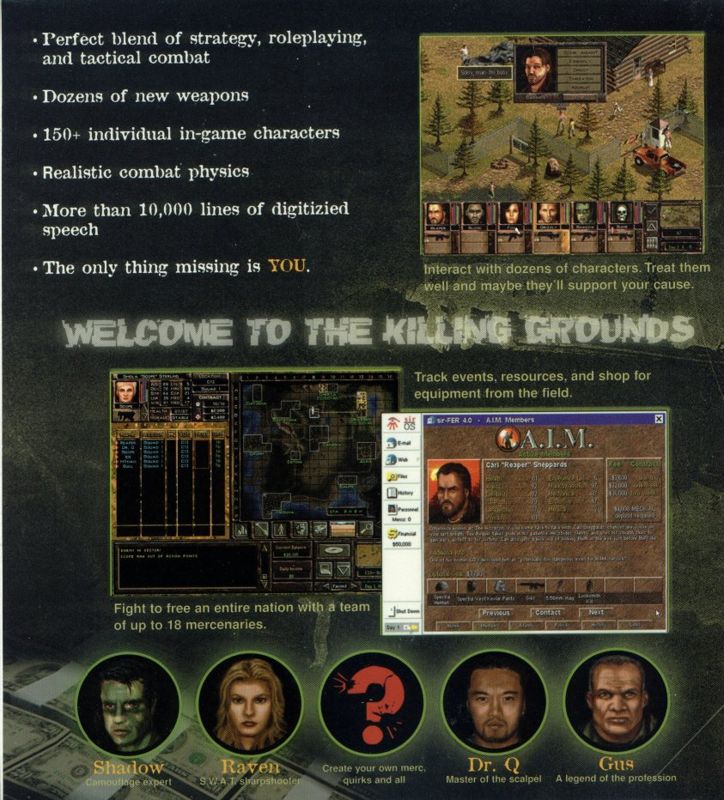 Inside Cover for Jagged Alliance 2 (Windows): Left Flap