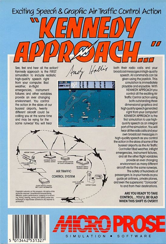 Back Cover for Kennedy Approach (Commodore 64) (Floppy disk release)