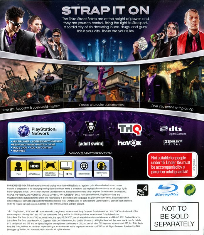 Saints Row The Third cover or packaging material MobyGames