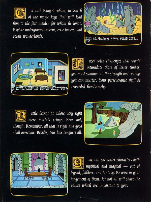 Inside Cover for King's Quest II: Romancing the Throne (PC Booter)
