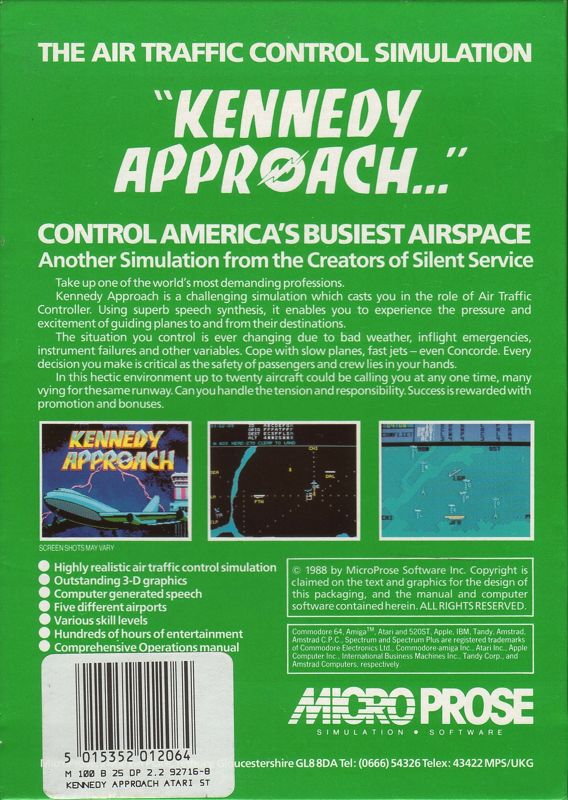 Back Cover for Kennedy Approach (Atari ST)