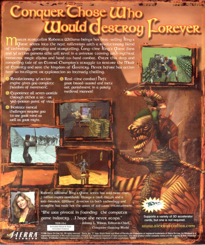 Back Cover for King's Quest: Mask of Eternity (Windows)