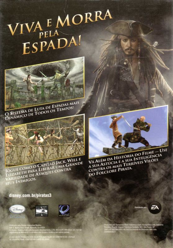 Back Cover for Disney Pirates of the Caribbean: At World's End (Windows)