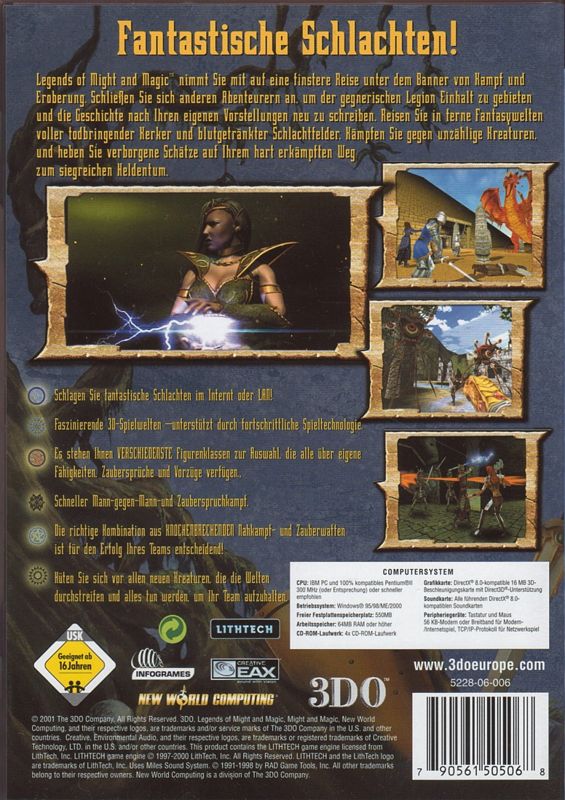 Back Cover for Legends of Might and Magic (Windows)