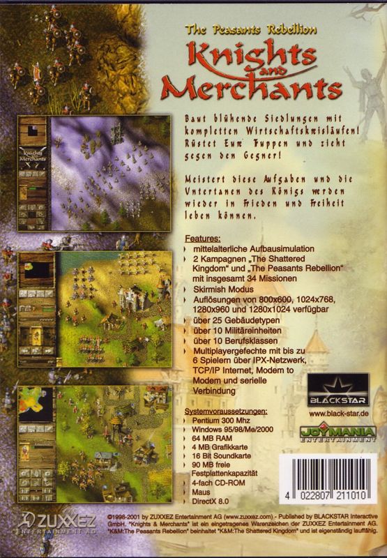 Back Cover for Knights and Merchants: The Peasants Rebellion (Windows)
