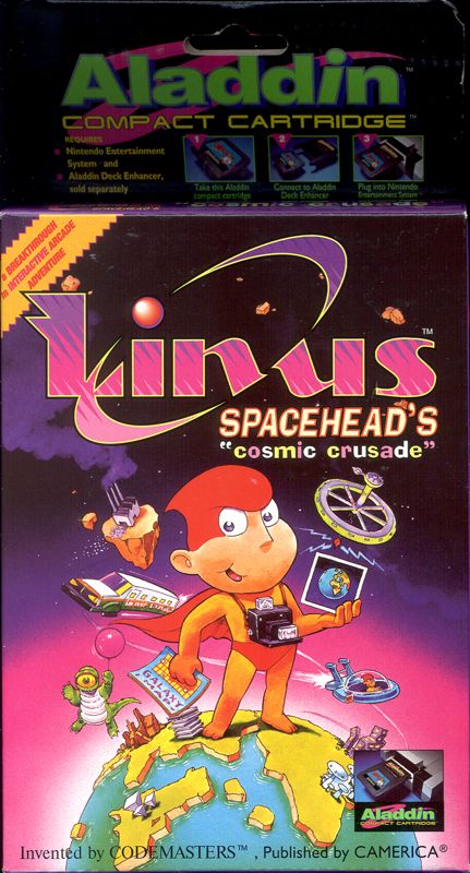 Front Cover for Cosmic Spacehead (NES): Aladdin compact cartridge version