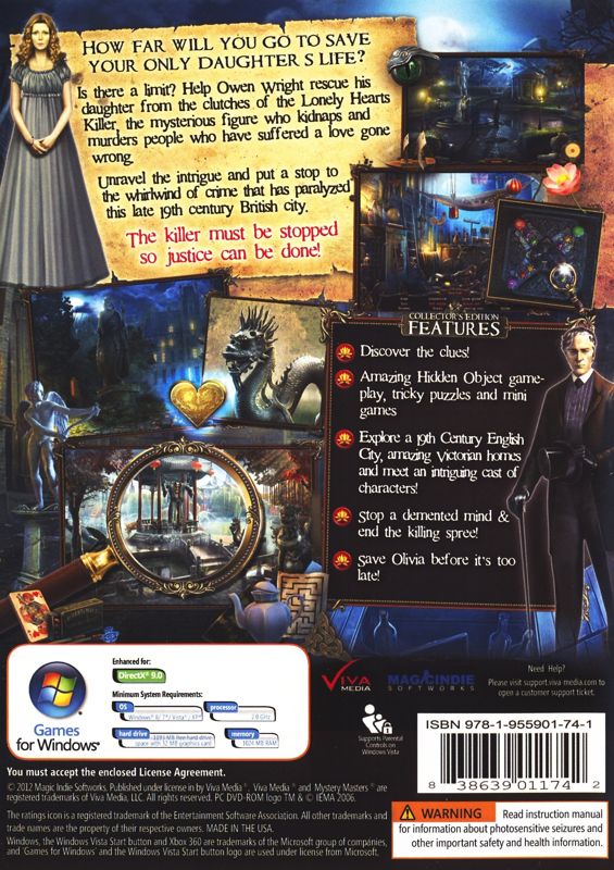 Back Cover for Brink of Consciousness: The Lonely Hearts Murders (Collector's Edition) (Windows)