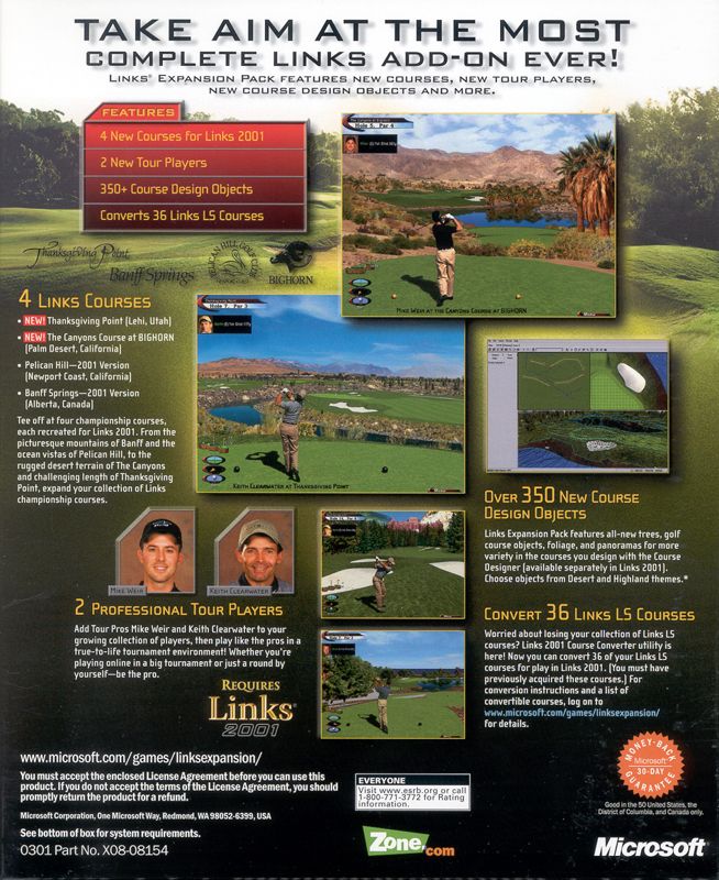 Back Cover for Links: Expansion Pack (Windows)