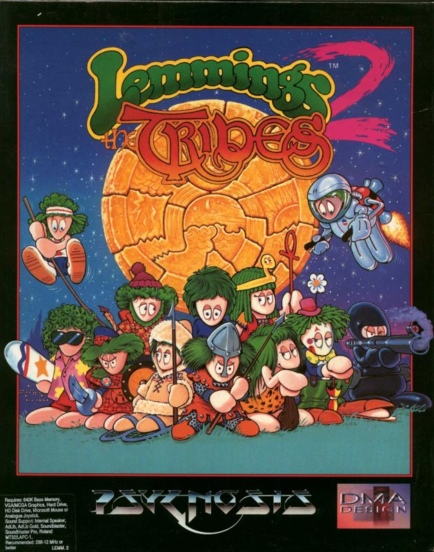 Front Cover for Lemmings 2: The Tribes (DOS)